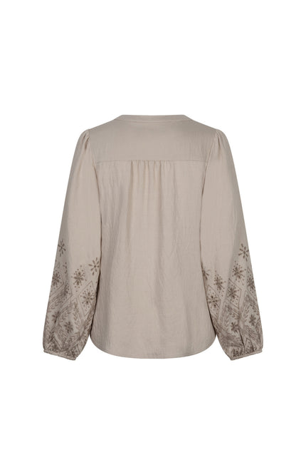 Blouse Embroidery Light Truffle SRB5152