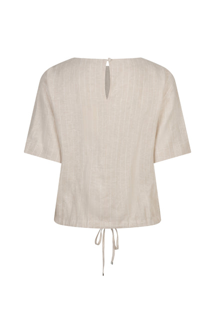 Red Button Top Skyler Linen Pinstripe Pebble SRB4863 Stretchshop.nl