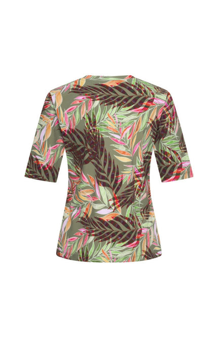 Mi Piace Travel Top Pencil Branches Print Olive 202271 Stretchshop.nl