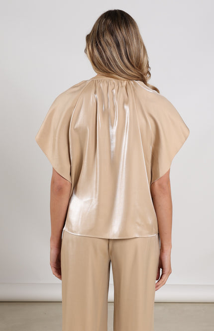 Nukus Top Taylor Shiny Sand NKS01131 Stretchshop.nl