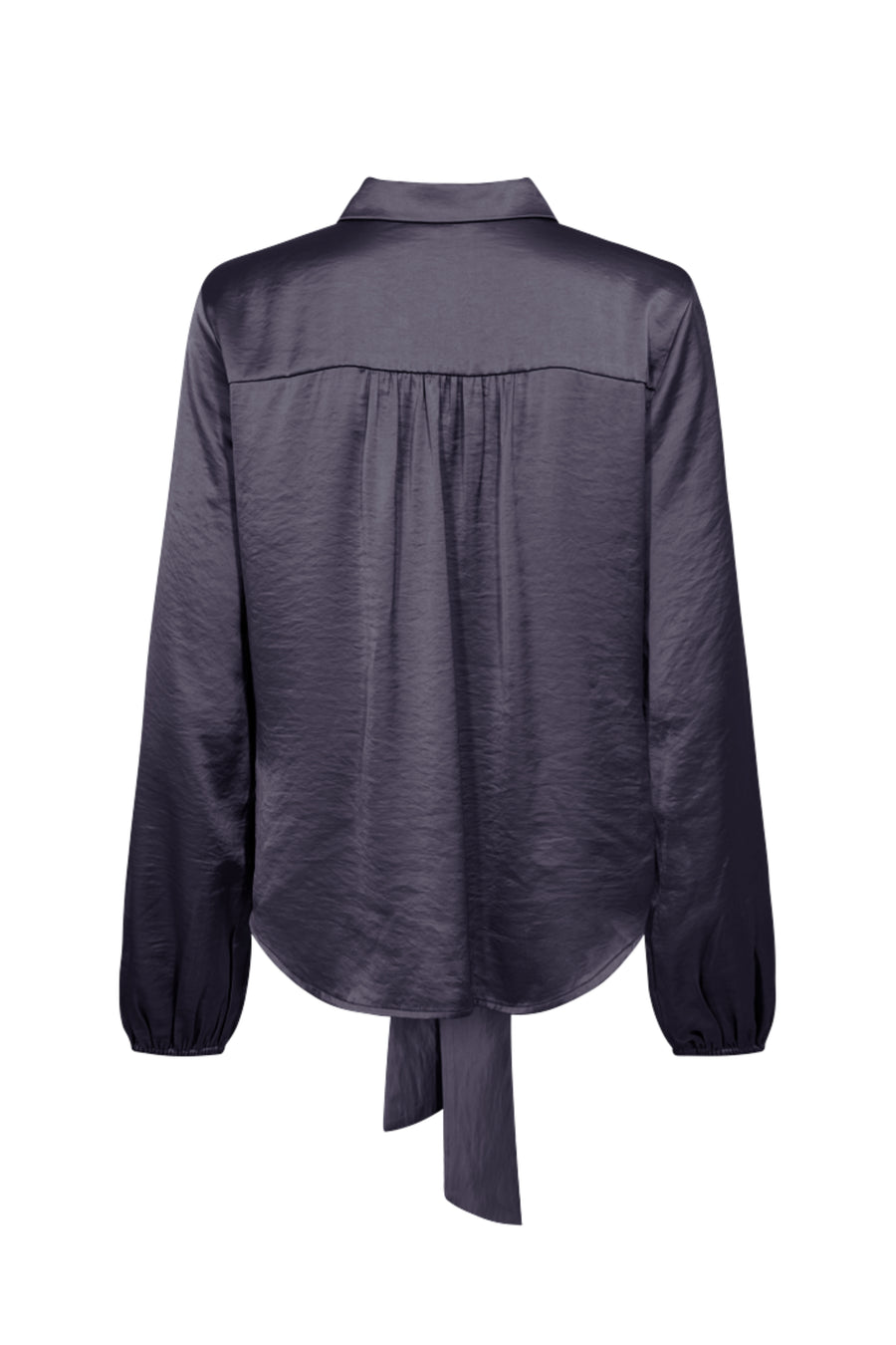 Zwarte blouse Fqdove Nightshade van Freequent met lange mouwen en losse pasvorm, gedragen door een model.