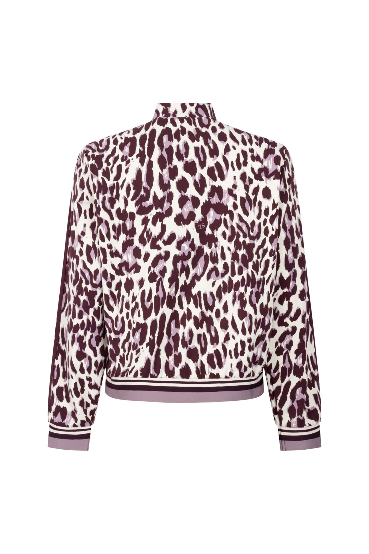 Zoso reiskleding jas Nicoline in mauve en bordeaux, lichte en waterdichte travel jacket met capuchon en praktische zakken.