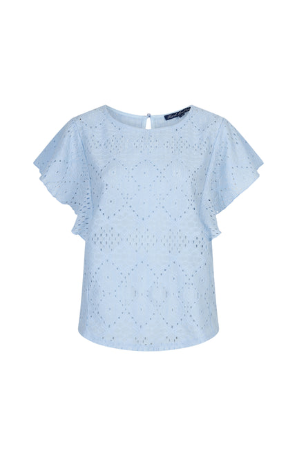 Top Ajour Ruffle Sleeve Light Blue SRB4778