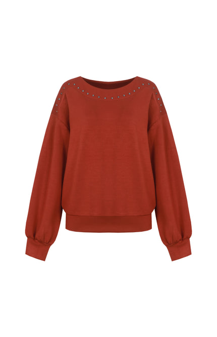 Sweater Aoife Knitting Burnt Henna