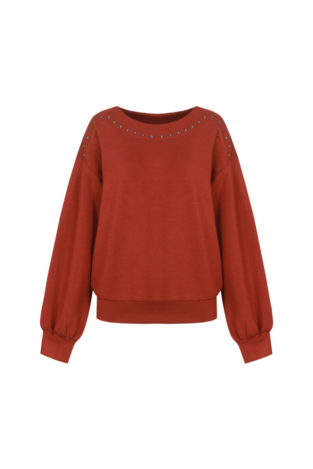 Sweater Aoife Knitting Burnt Henna