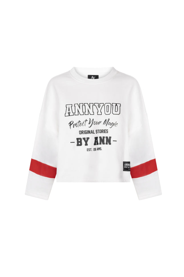 Sweater Lux Offwhite Red A26