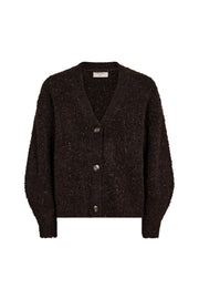 Freequent vest van Fqgrsnemes Coffee Bean Melange met zachte stof en stijlvolle pasvorm, close-up van de textuur en kleur.