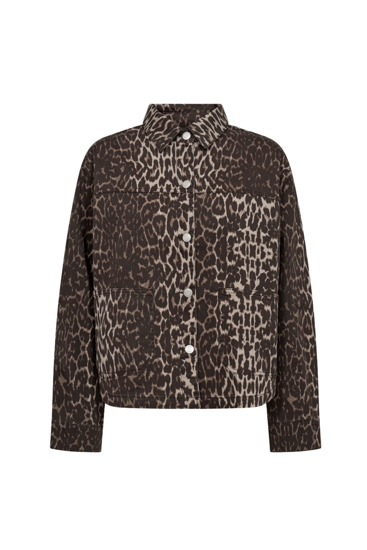 Freequent Fqrinna jas in oyster en grijs met waterafstotende stof en ritssluiting, geschikt voor casual en winterdagen