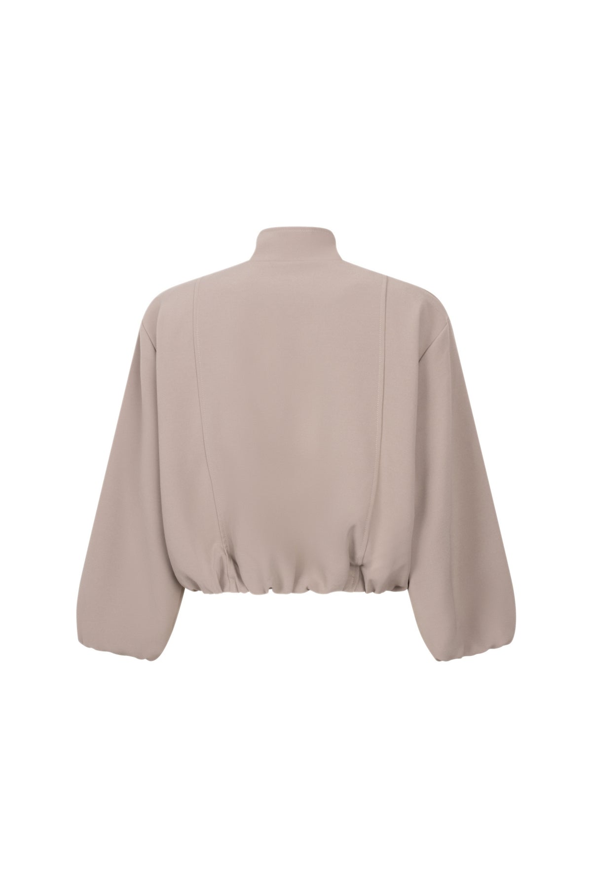 Taupe Zoso Lotte Jacket met capuchon en rits, getailleerd model, zichtbaar met stoffen details en zachte textuur.