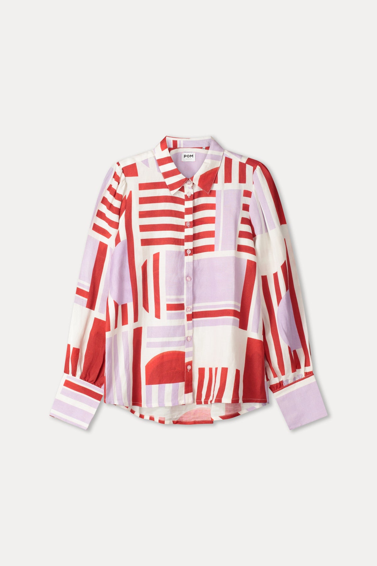 Linnen blouse van POM Amsterdam met multikleurige details en losse pasvorm, ideaal voor een casual stijlvolle look.