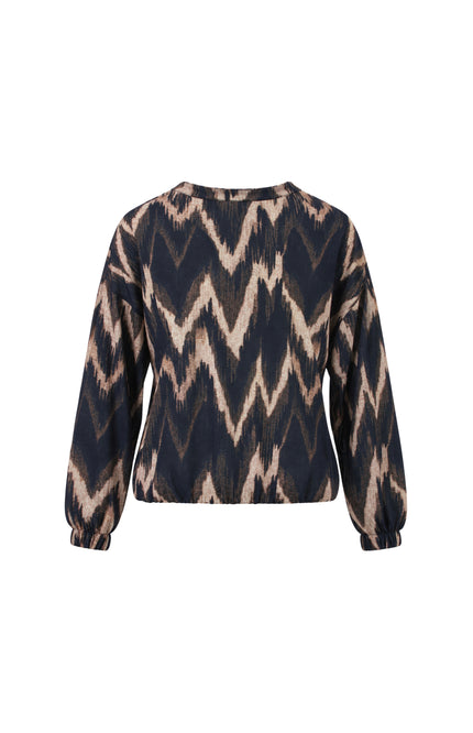 Blouse Grafische Print Navy 156868