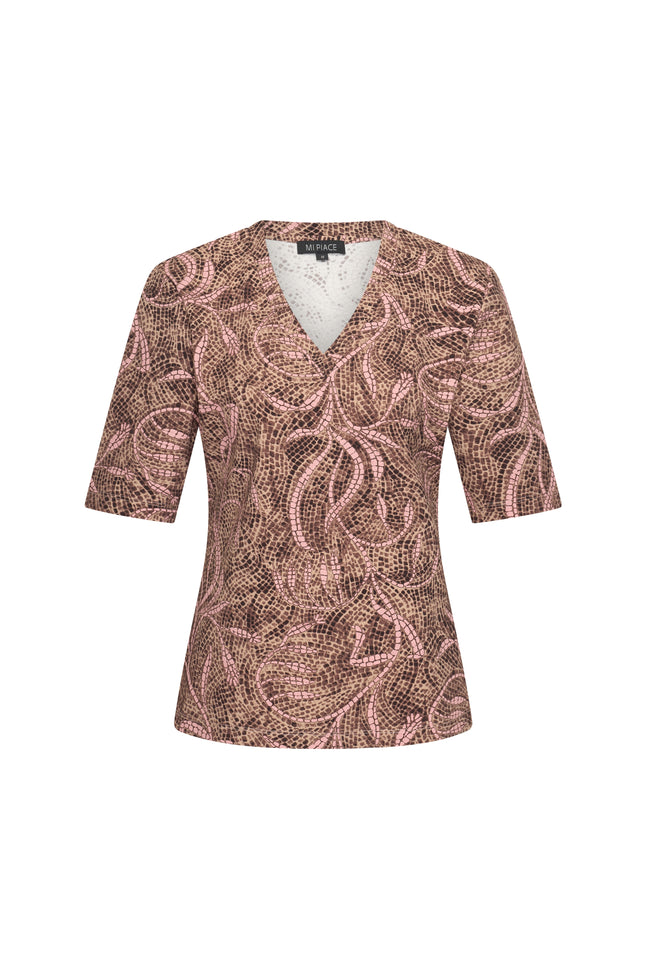 Mi Piace Travel Top Twilight Twigs Print Espresso 202271 Stretchshop.nl