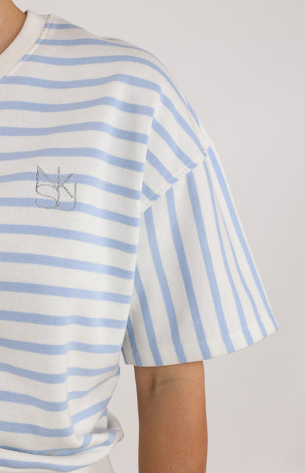 Nukus Sweater Lotte Stripe Offwhite Cloudy NKS03047 Stretchshop.nl