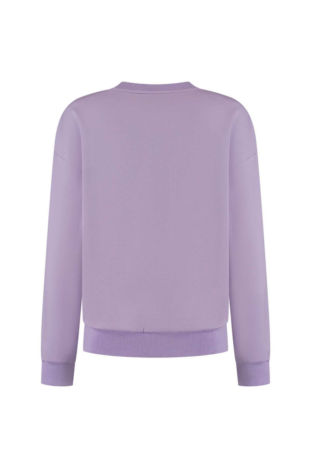 Lady Day trui Amour Ice Purple met lange mouwen en zachte stof, getoond op een hanger.