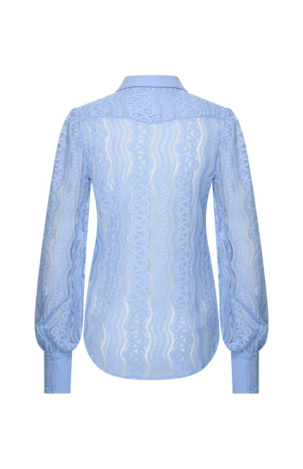 Mi Piace Travel Blouse Kant Lavender Blue 202352 Stretchshop.nl