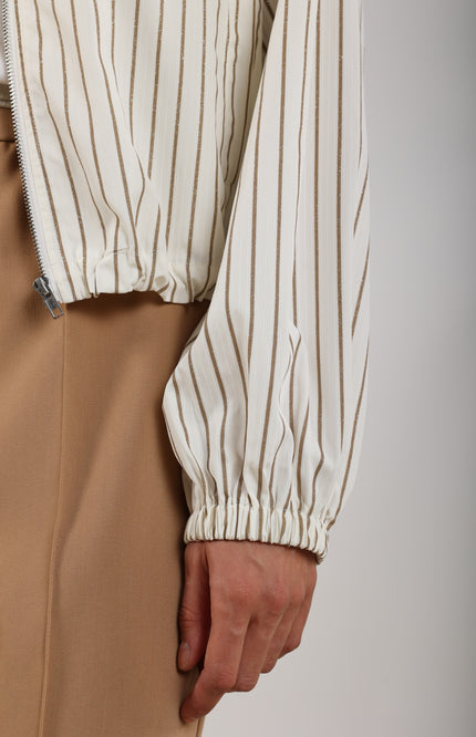 Nukus Jacket Jade Stripe Offwhite Sand NKS13088 Stretchshop.nl