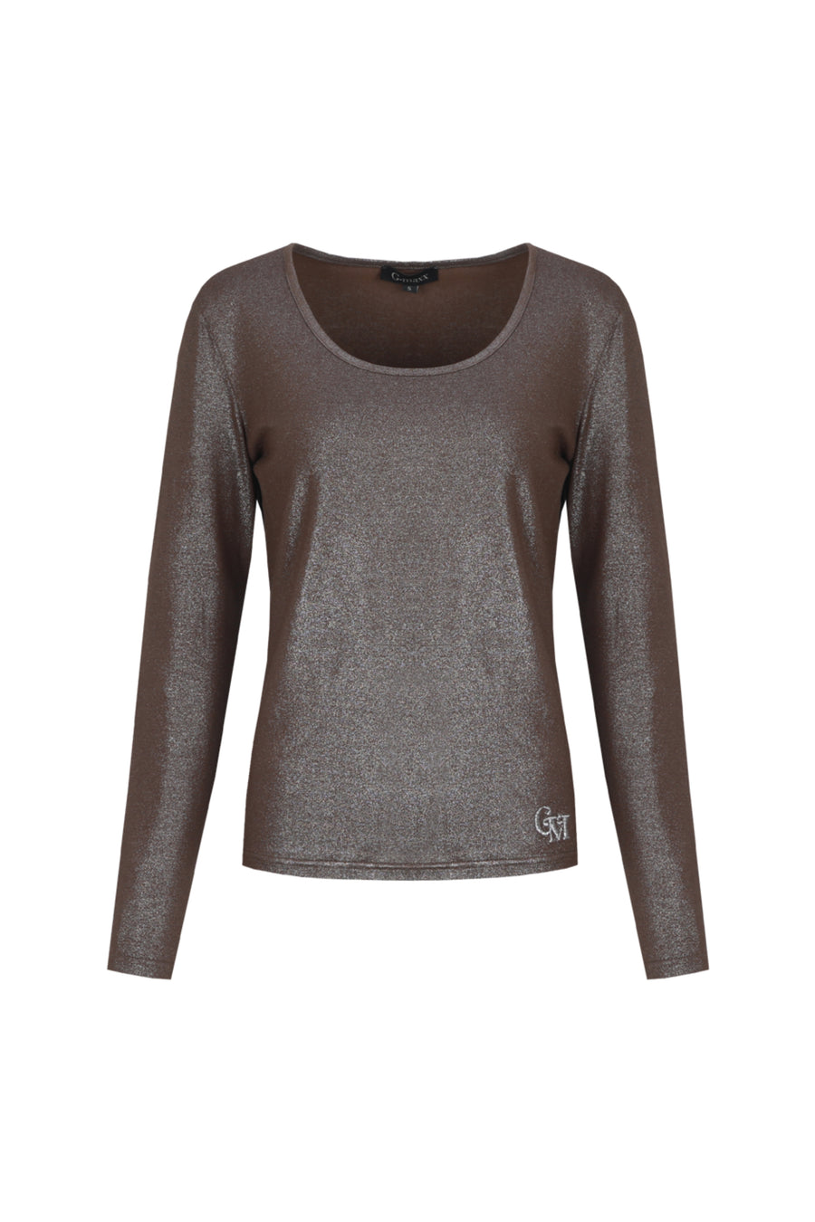 G-maxx Top Nuala Dark Earth, stijlvolle dames top met aardetinten, getailleerd ontwerp en korte mouwen, casual en elegant.