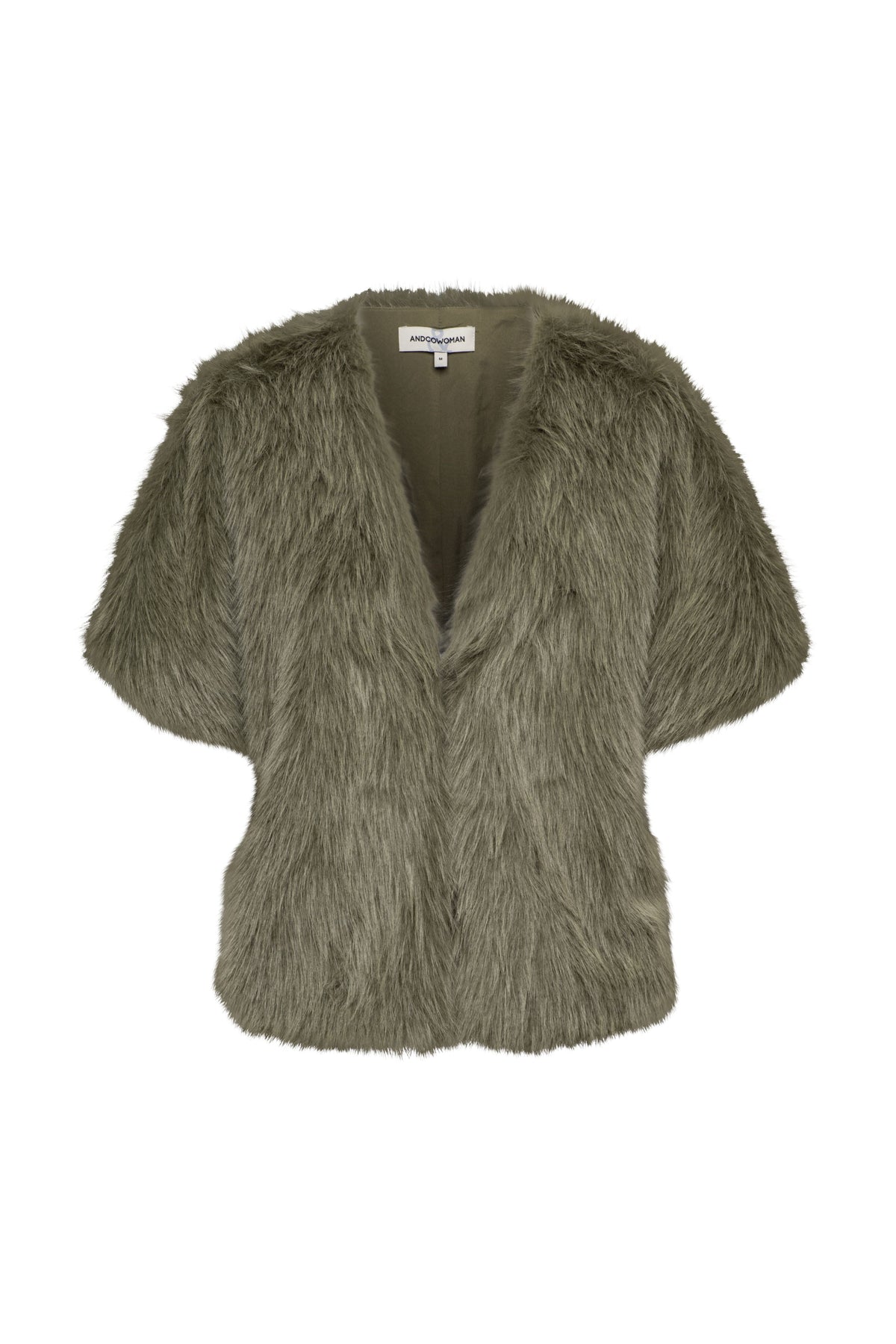 Dames gilet &Co woman Cilly Dark Khaki GL117, donkergroen, gewatteerd met ritssluiting en kraag, gedragen door een model.