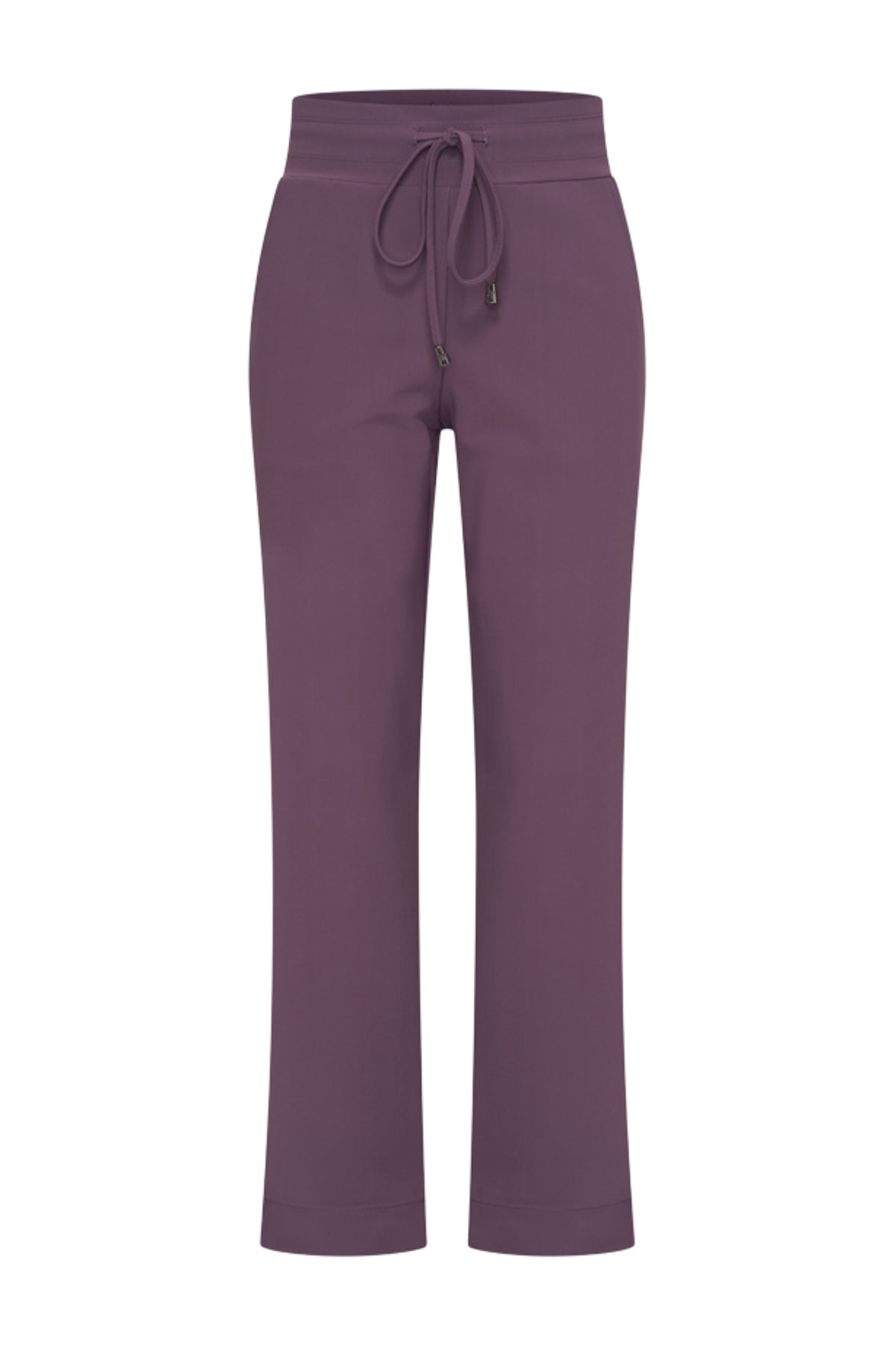 Mi Piace Bonded Travel Broek Plum Perfect 202753B, comfortabele paar reisbroek in paarse kleur met stevige stof en pasvorm.