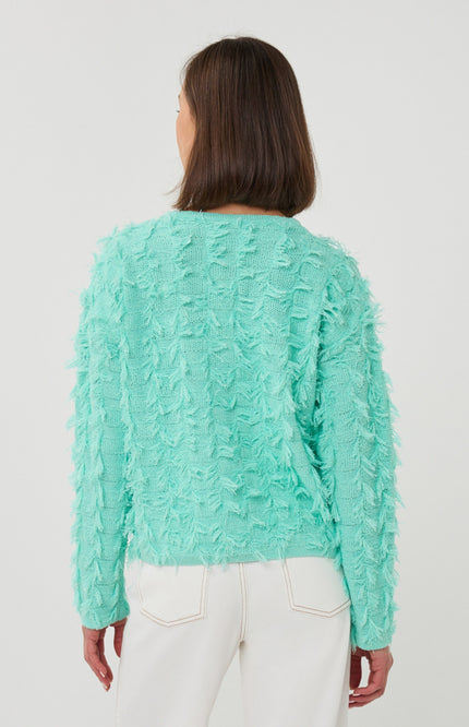 EsQualo Vest Fringes Mint Green SP26.02023 Stretchshop.nl