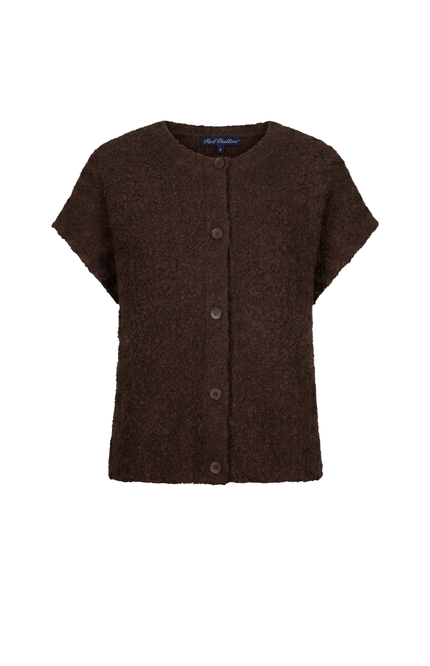 Top Sleeveless Knit Boucle Espresso SRB5074