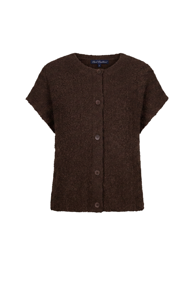Top Sleeveless Knit Boucle Espresso SRB5074