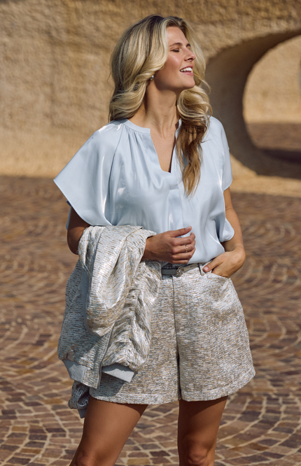 Nukus Top Taylor Shiny Cloudy NKS01131 Stretchshop.nl