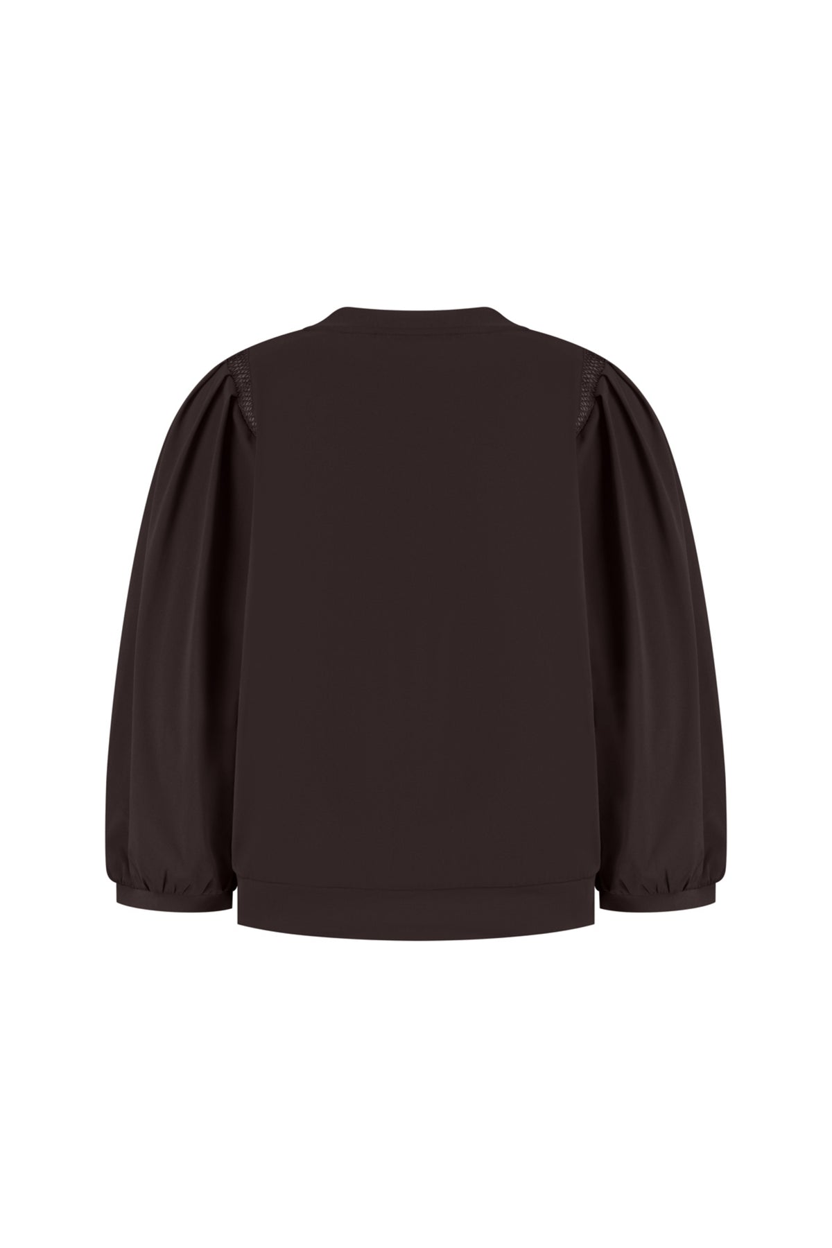 Lady Day Travel Top Minta Dark Brown, stijlvolle dames top met ronde hals en korte mouwen, geschikt voor reizen en casual draagstijl.