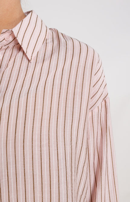 Nukus Blouse Bailey Stripe Blush NKS02165 Stretchshop.nl