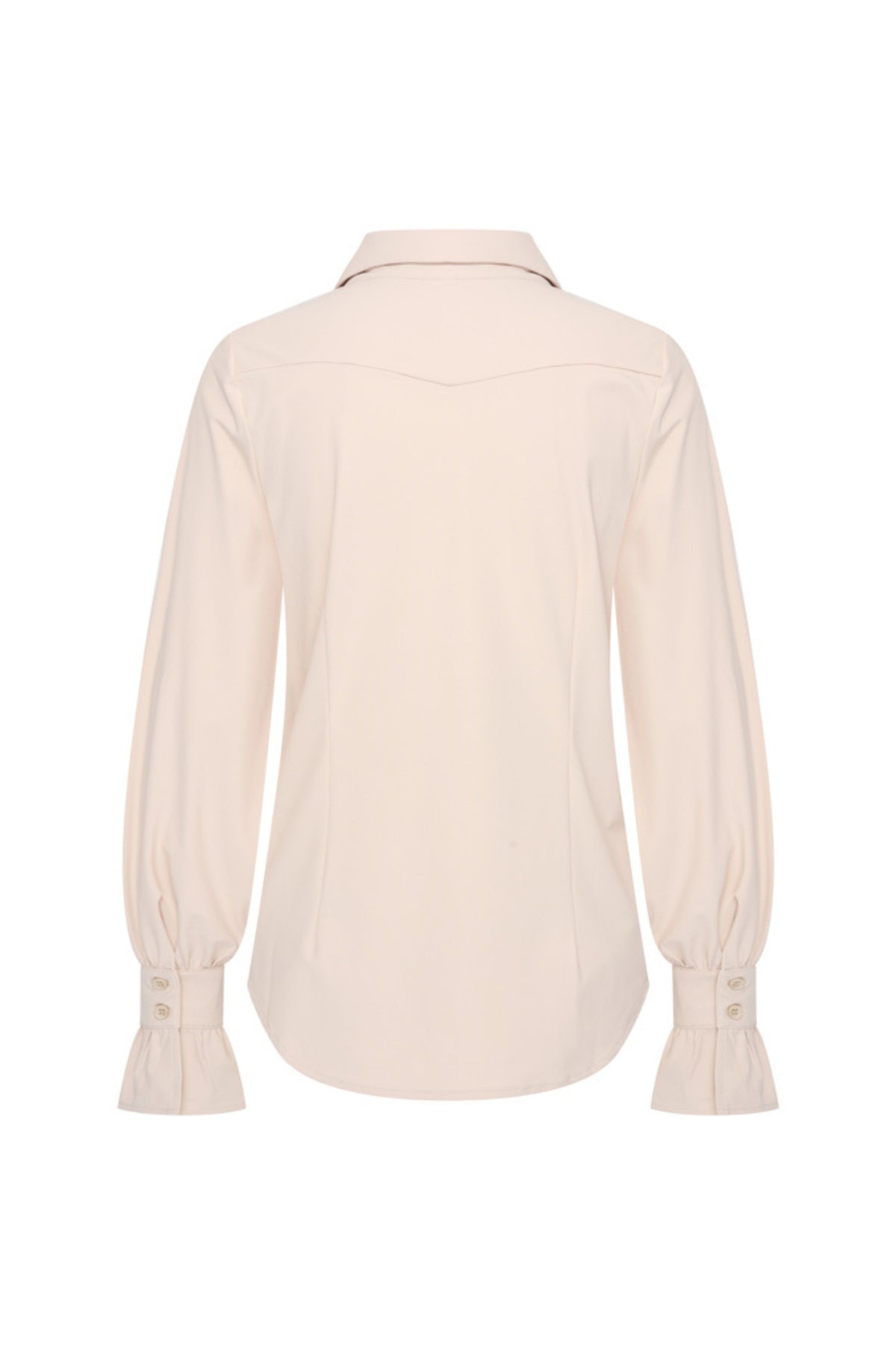 Mi Piace Travel Blouse Mist 202108, lichtgewicht damesblouse in effen kleur met elegante pasvorm