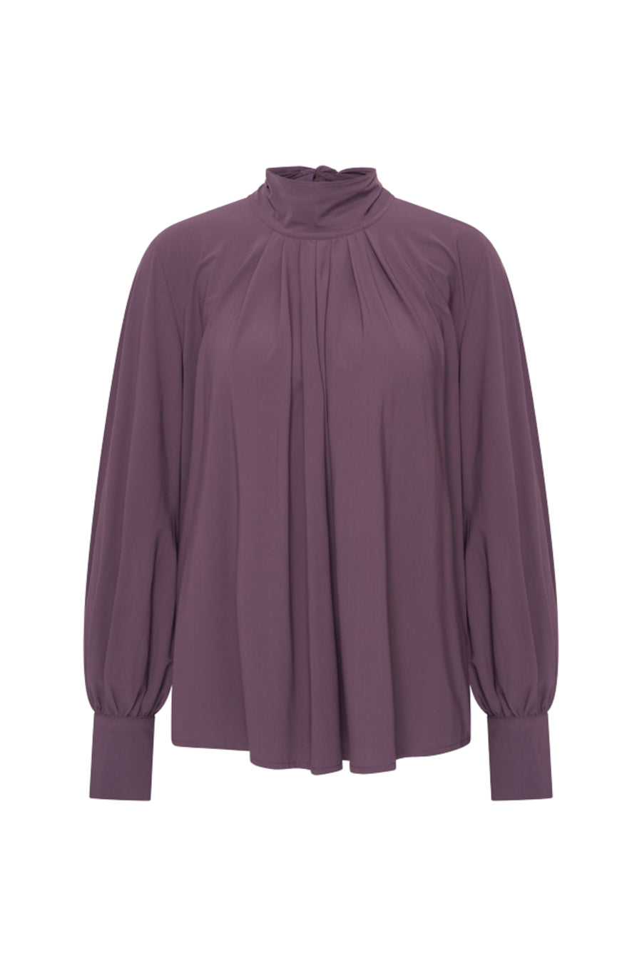 Lichte reisblouse van Mi Piace met strikdetail en paarse kleur, geschikt voor comfortabel reizen en casual dragen.