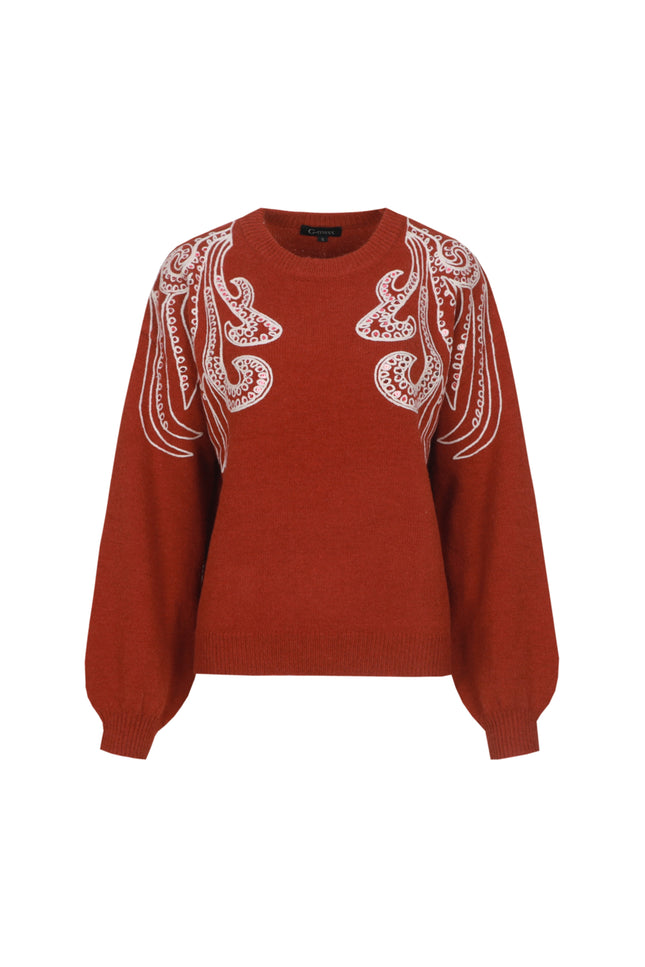 Sweater Lilean Knitting Burnt Henna