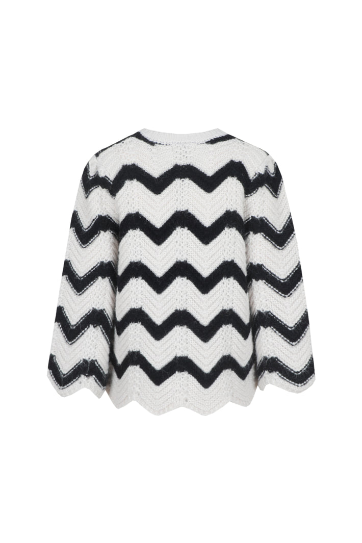 G-maxx Goldie Knit Sand zwarte vest met goudkleurige details, zachte textuur en comfortabele pasvorm.