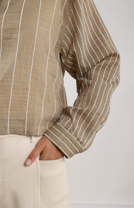 Blouse Nelly Stripe Army NKS02133