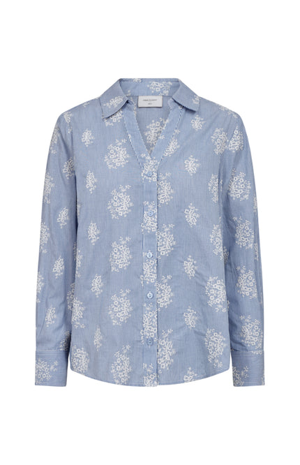 Freequent Blouse Fqlela Brilliant White Chambray 208104 Stretchshop.nl