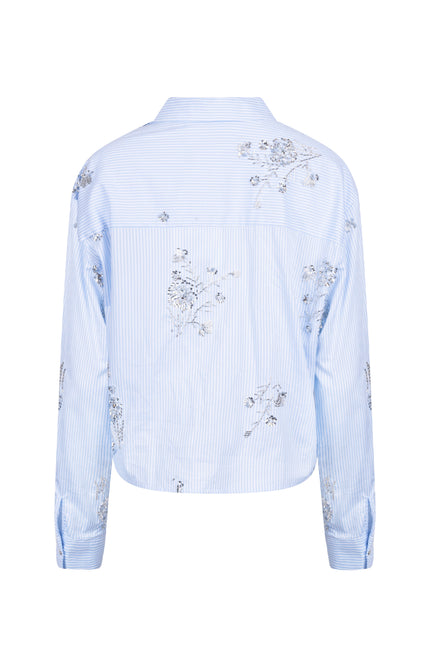 Nukus Blouse Adora Stripe Cloudy Offwhite NKS02138 Stretchshop.nl