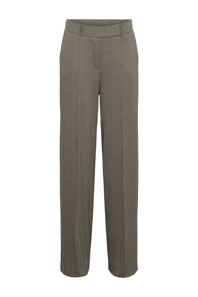 Broek Geniva Herringbone Dark Khaki Multi PA470