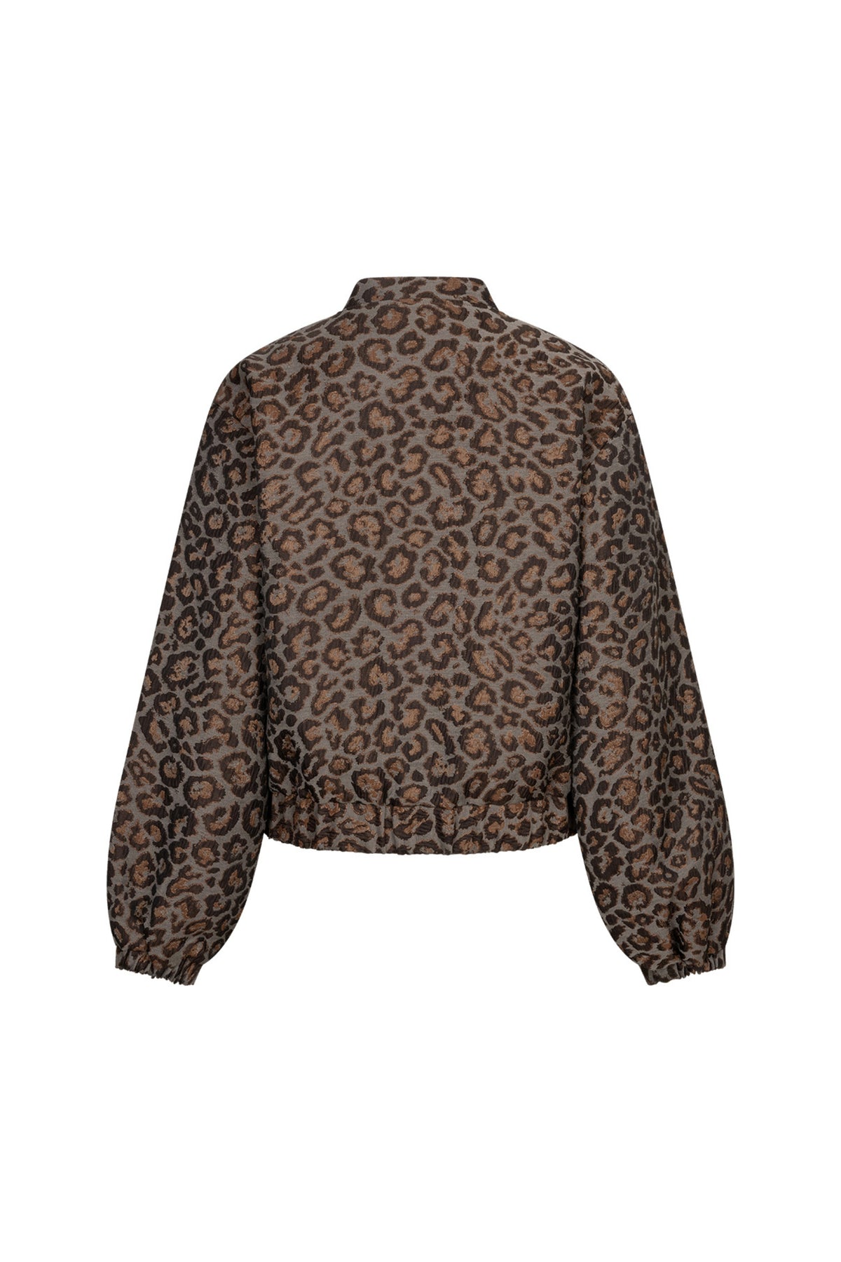 Leren bomberjack in jacquard lurex met grijs en bruin van Red Button, stijlvolle en glanzende damesjas