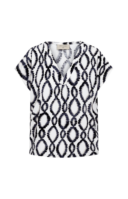 Freequent Top Fqfloi Brilliant White Black 208038 Stretchshop.nl