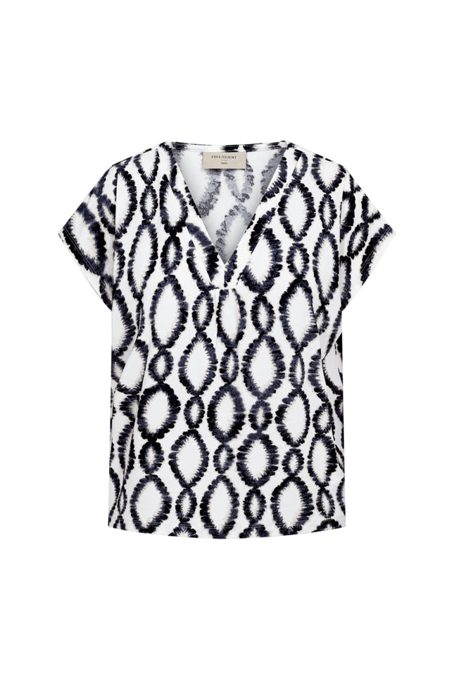 Freequent Top Fqfloi Brilliant White Black 208038 Stretchshop.nl