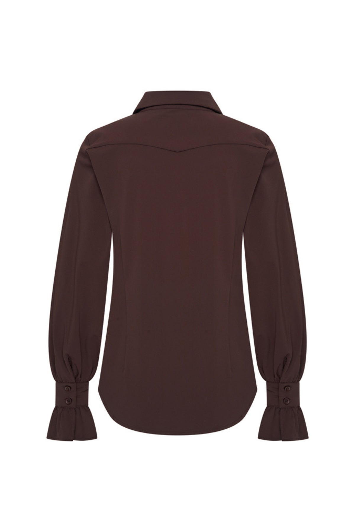 Mi Piace Travel blouse Espresso 202108 in effen espresso, voorkant zichtbaar