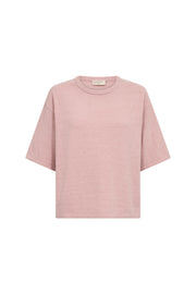 Lichte mauve trui van Freequent, Fqtempo, met zachte stof en comfortabele pasvorm, getoond op een model.