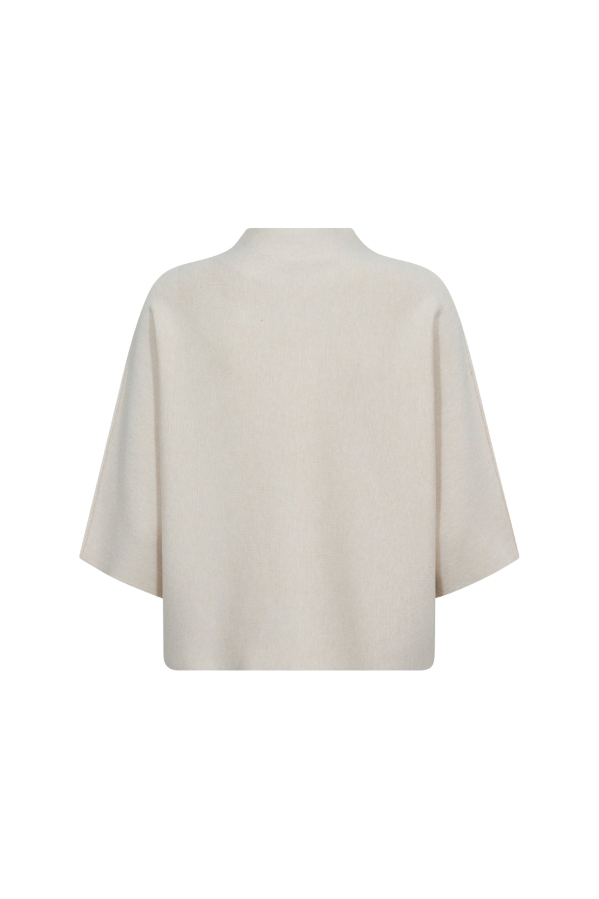 Freequent Fqani Moonbeam melange desert taupe trui met zachte stof en stijlvolle pasvorm, zichtbaar in de afbeelding.