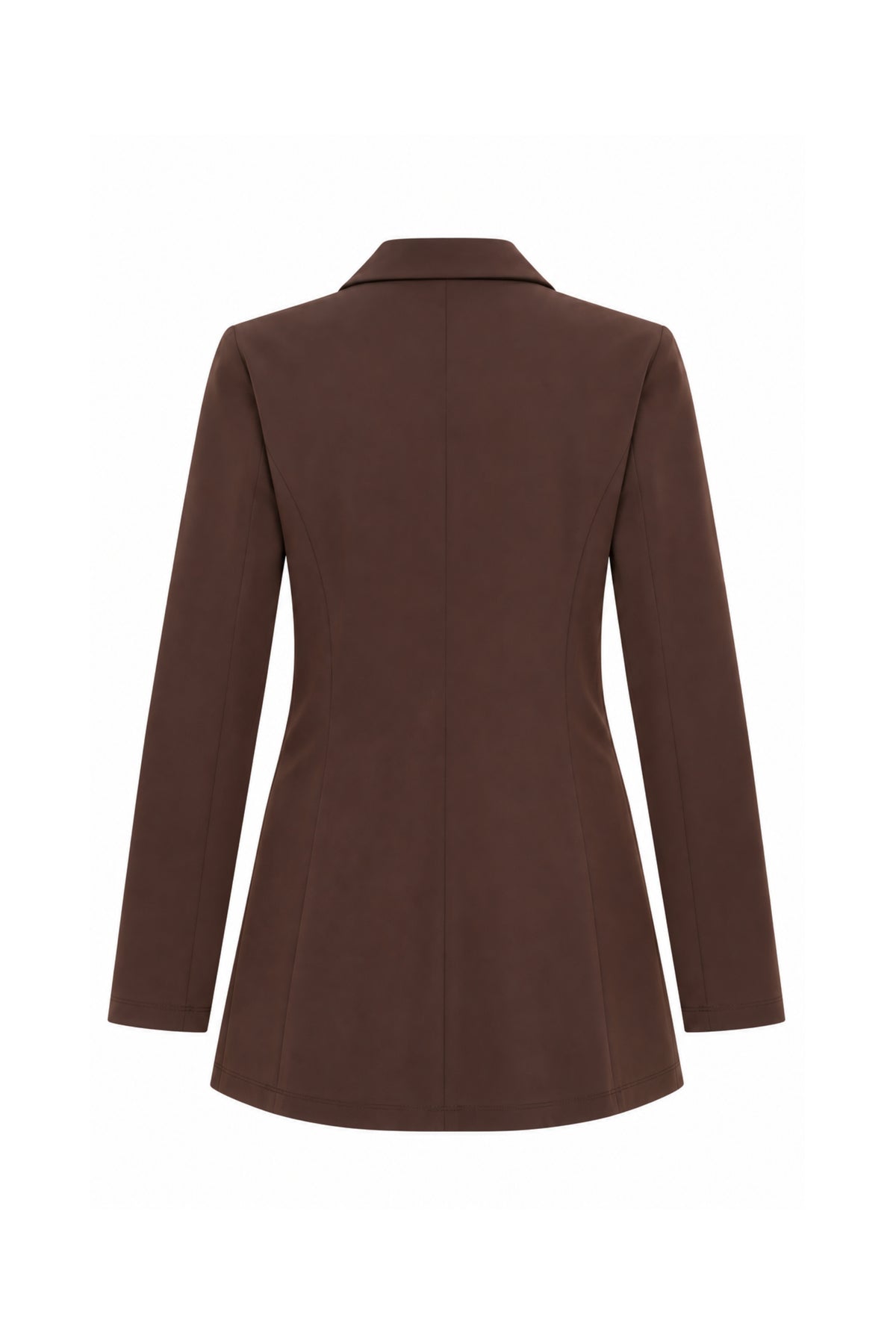 Mi Piace reisblazer in espresso kleur, getoond op model, met nette pasvorm en stijlvolle details, geschikt voor zakelijk en casual gebruik.