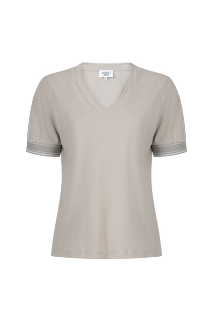 Zoso Travel T-Shirt Desiree Sand Stone 261 Stretchshop.nl