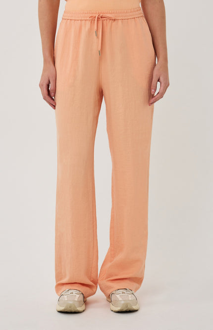 EsQualo Broek Elastic Fine Crinkle Bellini SP26.10041 Stretchshop.nl