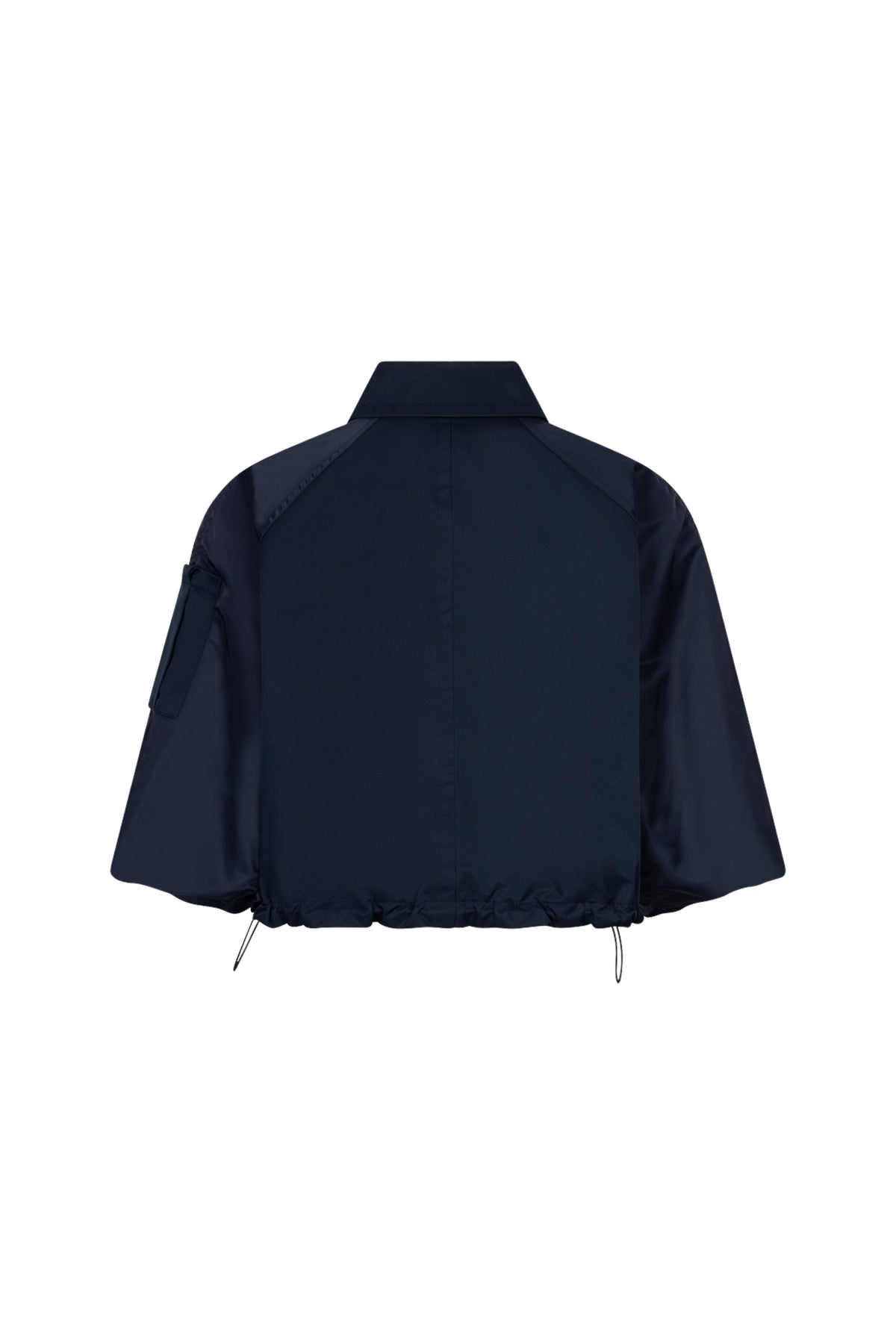 Ibana Jali donkerblauwe jas met geweven patroon, stijlvolle en comfortabele buitenjas voor dames.