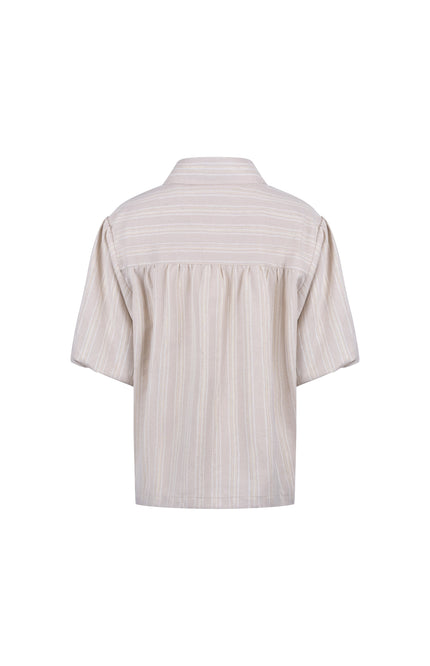 Nukus Blouse Leia Stripe Sand NKS02118 Stretchshop.nl