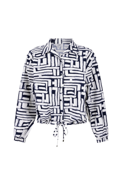 Travel Blouse Fresca Offwhite Navy 265