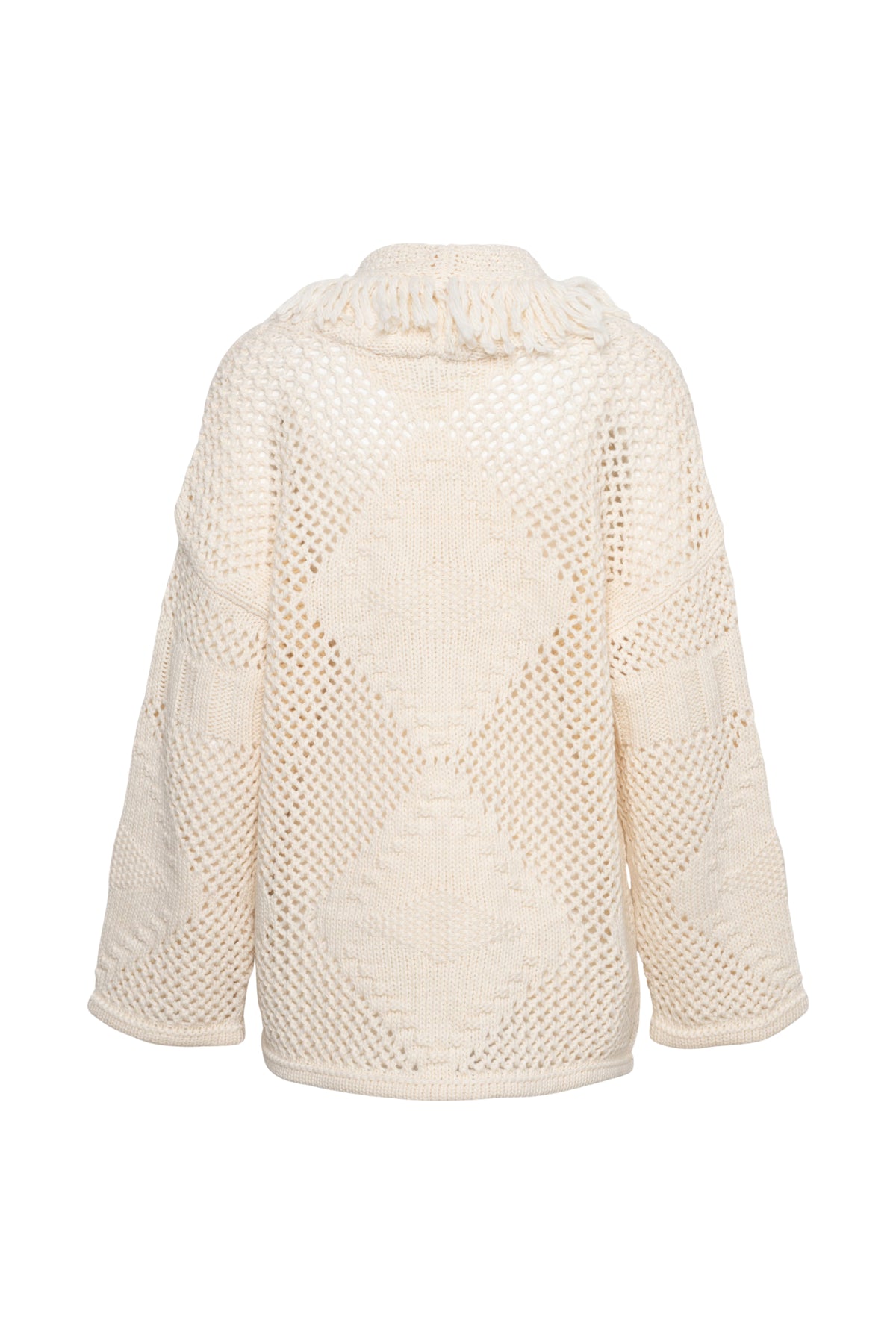 Beige vest van &Co woman, model Bailey CA122, gedragen door een persoon, close-up van de stof en pasvorm.